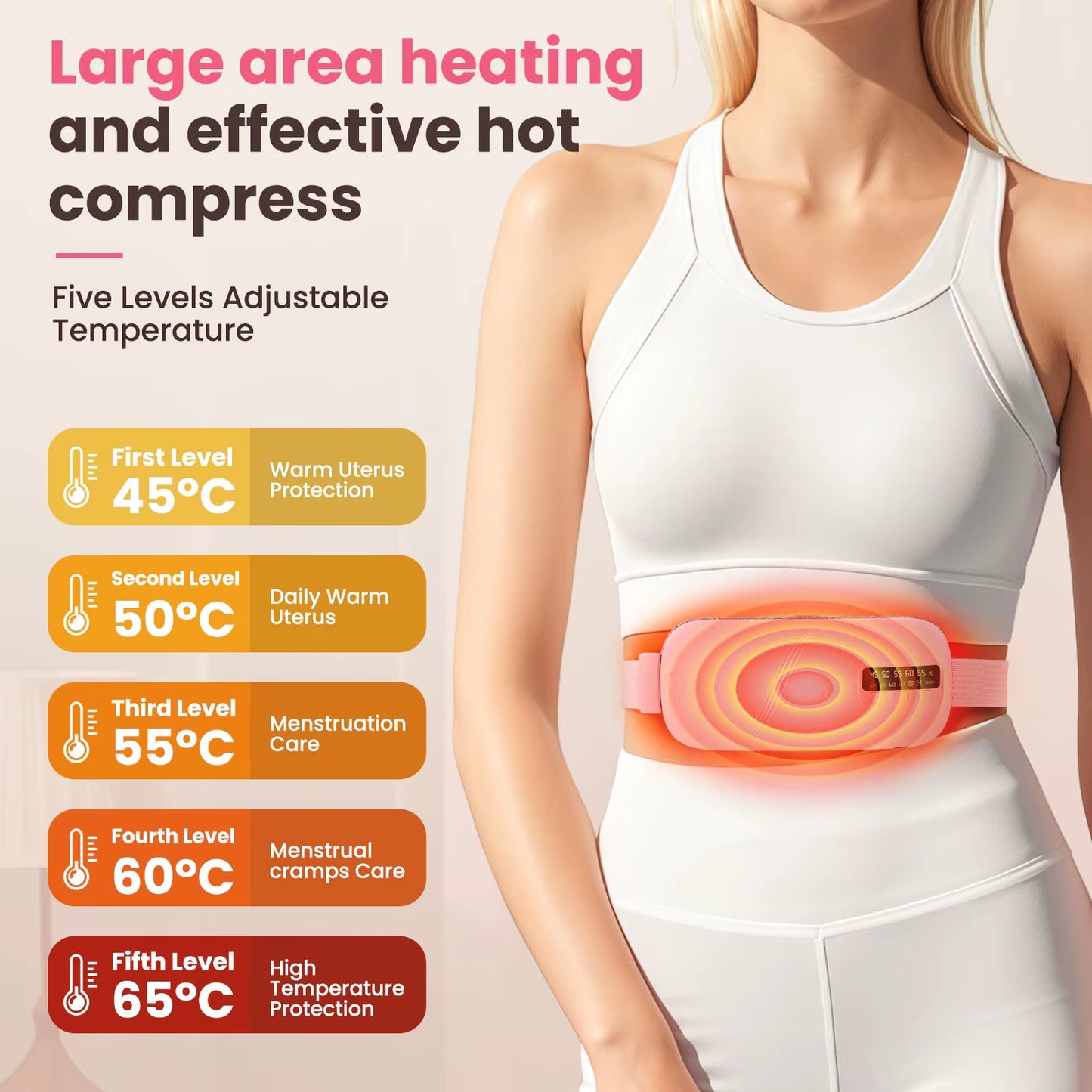 Heating Pad for Menstrual Cramps Vibration Electric Massager Abdominal Period Warm Palace Belt Uterine Warming for Women