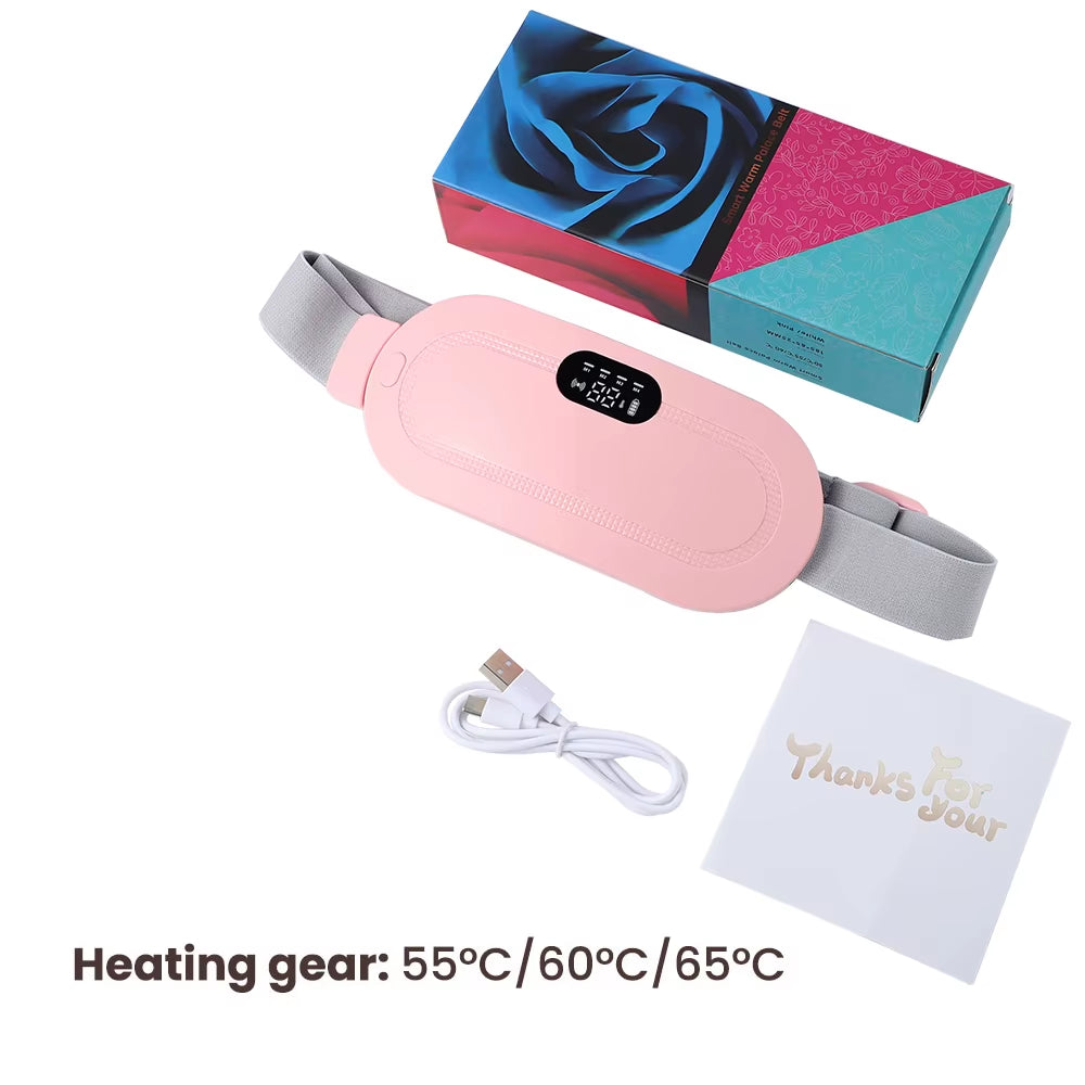 Heating Pad for Menstrual Cramps Vibration Electric Massager Abdominal Period Warm Palace Belt Uterine Warming for Women