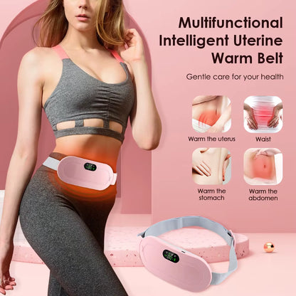 Heating Pad for Menstrual Cramps Vibration Electric Massager Abdominal Period Warm Palace Belt Uterine Warming for Women